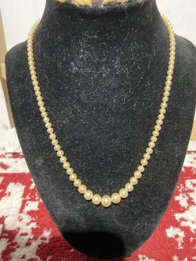 Vintage Cream Faux Pearl Strand Necklace - Elegant Women's Jewelry